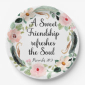 甘い友情が魂のフローラをリフレッシュ ペーパープレート (正面)