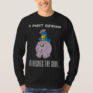 甘い友情が魂の紫のヒッポをリフレッシュ Tシャツ
