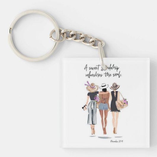 甘い友情、あなたの魂をリフレッシュ、女の子 キーホルダー (正面)