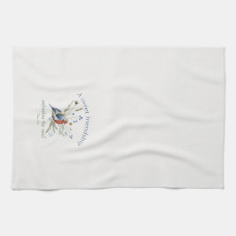 「甘い友情」バイブル詩の水色の鳥 キッチンタオル