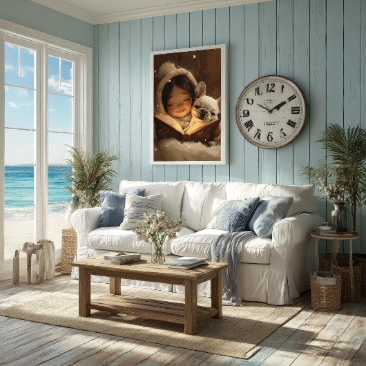 甘い友情:彼女のブルドッグを抱えフランスのた女の子 ポスター