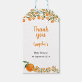 甘い可愛いオレンジありがとうタグ。 ギフトタグ (正面)