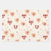 甘い可愛いテディベアハートベビーシャワー ラッピングペーパーシート (正面2)