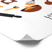 甘い可愛いベーキングツールアート ポスター (角)