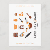 甘い可愛いベーキングツールアート ポストカード (正面)