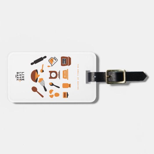 甘い可愛いベーキングツールアート ラゲッジタグ (正面横)