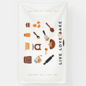 甘い可愛いベーキングツールアート 横断幕 (縦)