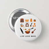 甘い可愛いベーキングツールアート 缶バッジ (正面&裏面)