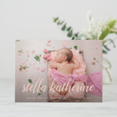 甘い台本 |写真コラージュの誕生のお知らせ 案内状 (スタンド正面)