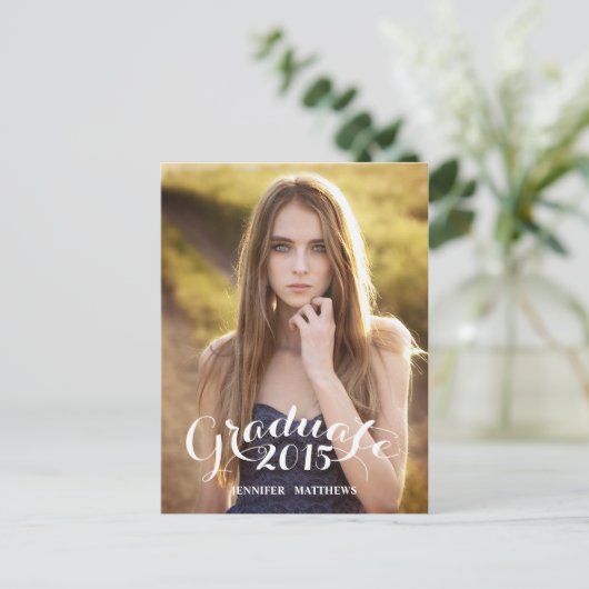 甘い台本 | 卒業パーティー招待状 インビテーションポストカード (スタンド正面)