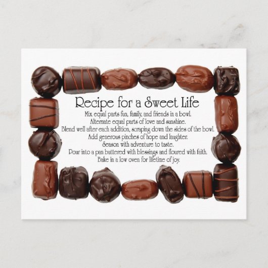 甘い命を与えるキャンディーフレームのレシピ ポストカード (正面)