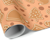 甘い喜びのジンジャーブレッドはクリスマスをシームレスに処理 ラッピングペーパー (ロールコーナー)