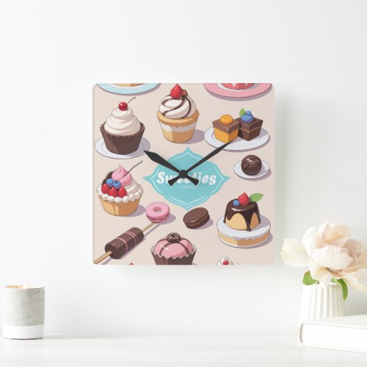 甘い壁時計 スクエア壁時計 (ホーム)