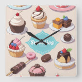 甘い壁時計 スクエア壁時計 (正面)