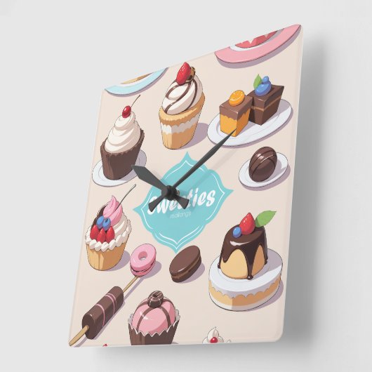 甘い壁時計 スクエア壁時計 (傾斜)