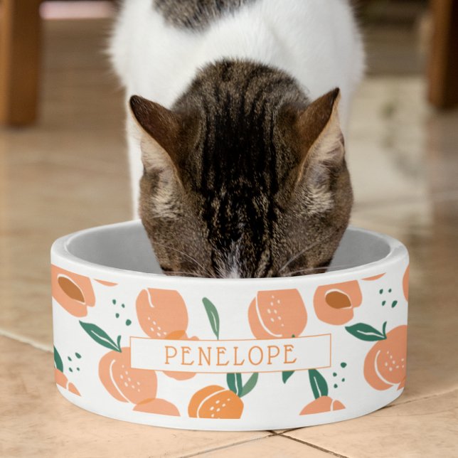 甘い夏のピーチパターン |モノグラムボウル ボウル (クリエイターアップロード済み)