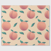 甘い夏のピーチパターン ラッピングペーパー (フラット)