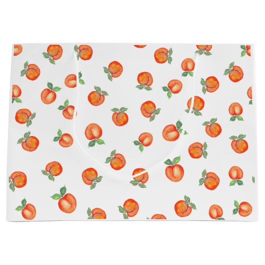 甘い夏のピーチパターン ラージペーパーバッグ (正面)