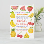 甘い夏のフルーツ誕生日招待状 招待状 (スタンド正面)