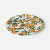 甘い夏の柑橘系の植物オレンジ緑 ペーパープレート (アングル)