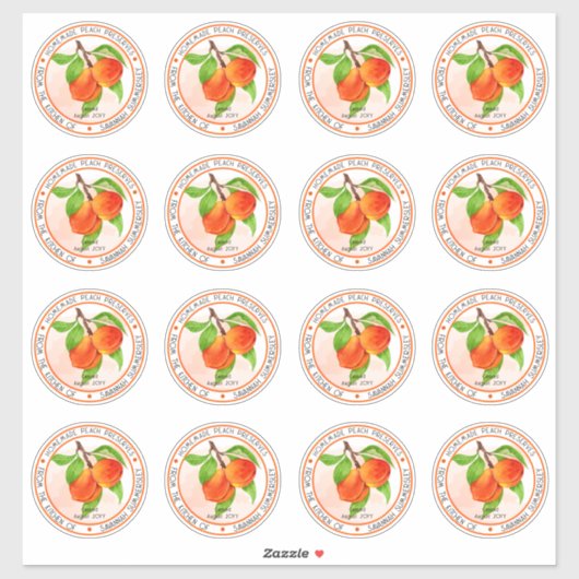 甘い夏の桃の缶詰を保存 シール (シート)