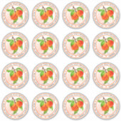 甘い夏の桃の缶詰を保存 シール (正面)