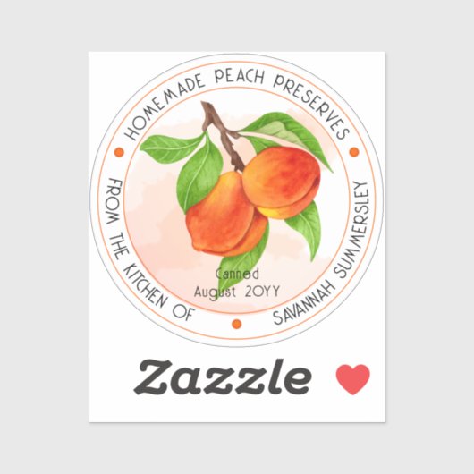 甘い夏の桃の缶詰を保存 シール (シート)