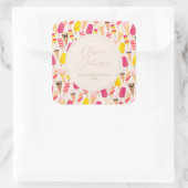 甘い夏の水色アイスクリーム スクエアシール (バッグ)