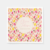 甘い夏の水色アイスクリーム スタンダードカクテルナプキン (正面)