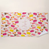 甘い夏の水色アイスクリーム ビーチタオル (正面)