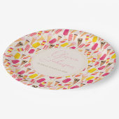 甘い夏の水色アイスクリーム ペーパープレート (アングル)