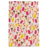 甘い夏の水色アイスクリーム ミディアムペーパーバッグ