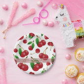 甘い夏期さくらんぼ ペーパープレート (パーティー)