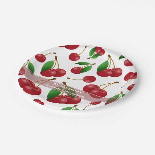 甘い夏期さくらんぼ ペーパープレート (アングル)