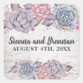 甘い多汁水素朴色のメイブステッカー スクエアシール (正面)