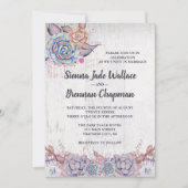 甘い多肉水素朴色ソフトズ結婚ーズ 招待状 (正面)