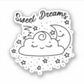 甘い夢が月と星の雲を眠る シール (正面)