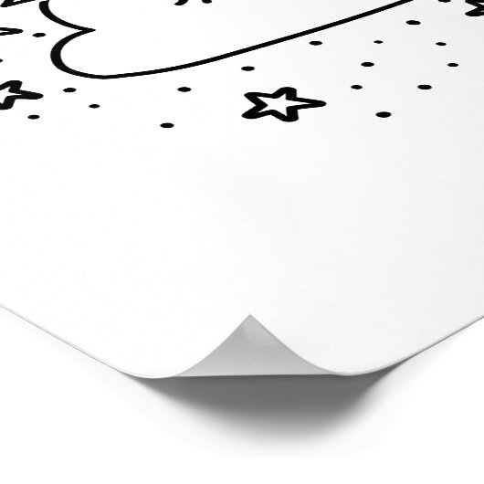 甘い夢が月と星の雲を眠る ポスター (角)