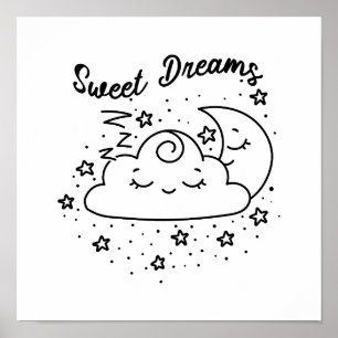 甘い夢が月と星の雲を眠る ポスター