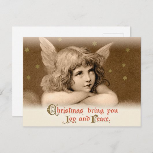 甘い夢のような子供の天使CC0782クリスマス シーズンポストカード (正面/裏面)