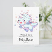 甘い夢のような恐竜の赤ちゃんシャワー サンキューカード (スタンド正面)