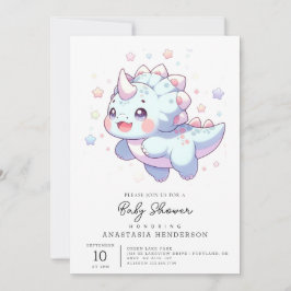 甘い夢のような恐竜の赤ちゃんシャワー 招待状