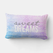 甘い夢の枕引用文の斑点のある青い紫 ランバークッション (裏面)