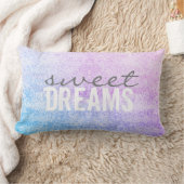 甘い夢の枕引用文の斑点のある青い紫 ランバークッション (ブランケット)