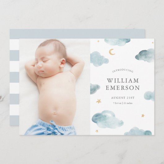 甘い夢の誕生のお知らせ 案内状 (正面/裏面)