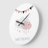 甘い夢の雲 ラージ壁時計 (傾斜)