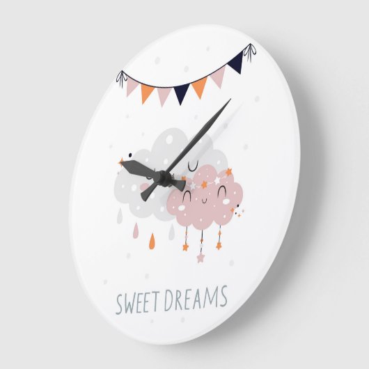 甘い夢の雲 ラージ壁時計 (傾斜)