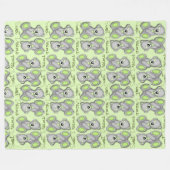 甘い夢を寄り添うテディペリドット フリースブランケット (正面(横))