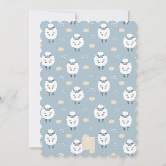 甘い夢を数える羊の赤ちゃんシャワー 招待状 (裏面)