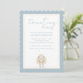 甘い夢を数える羊の赤ちゃんシャワー 招待状 (スタンド正面)